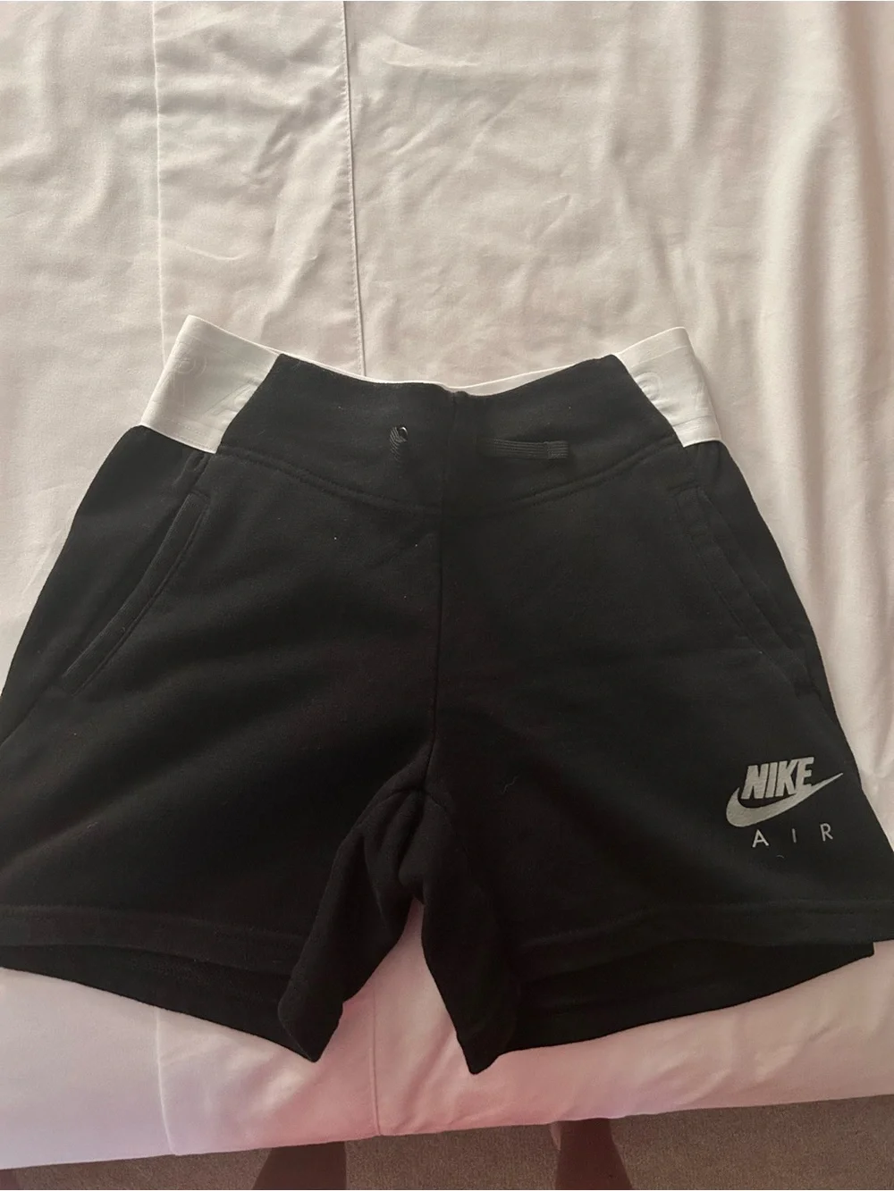 Nike Black Athletic Shorts with White Waistband
